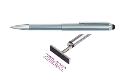 Фото Ручка штамп 3300М серебристого цвета