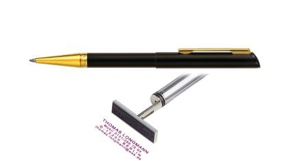 Фото Ручка штамп 3020М золотисто - черного цвета